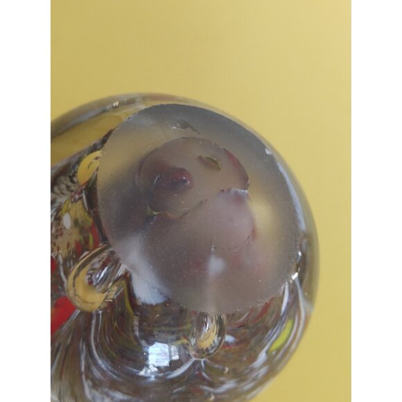 Vintage Hand Blown Swirled Art Glass Paperweight 3"x 2 1/2" - Picture 6 of 8